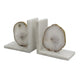 Hemi Agate Bookends Set of 2 | Glam White Natural Stone & Marble