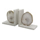 Hemi Agate Bookends Set of 2 | Glam White Natural Stone & Marble