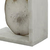 Hemi Agate Bookends Set of 2 | Glam White Natural Stone & Marble
