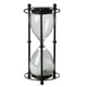Iaon Hourglass Timer with White Sand | Tabletop 13" Black Iron Stand