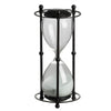 Iaon Hourglass Timer with White Sand | Tabletop 13" Black Iron Stand