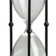 Iaon Hourglass Timer with White Sand | Tabletop 13" Black Iron Stand