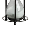 Iaon Hourglass Timer with White Sand | Tabletop 13" Black Iron Stand