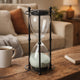 Iaon Hourglass Timer with White Sand | Tabletop 13" Black Iron Stand