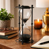 Iaon Hourglass Timer with Black Sand & Iron Stand | Tabletop 13"