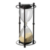 Iaon Hourglass Timer with Beige Sand | Tabletop 13" Black Iron Stand
