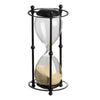 Iaon Hourglass Timer with Beige Sand | Tabletop 13" Black Iron Stand