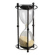 Iaon Hourglass Timer with Beige Sand | Tabletop 13" Black Iron Stand
