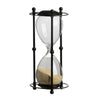 Iaon Hourglass Timer with Beige Sand | Tabletop 13" Black Iron Stand