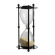 Iaon Hourglass Timer with Beige Sand | Tabletop 13" Black Iron Stand