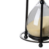 Iaon Hourglass Timer with Beige Sand | Tabletop 13" Black Iron Stand