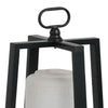 Lantern with White Glass Insert | Fir Wood & Iron Loop | 17"