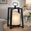 Lantern with White Glass Insert | Fir Wood & Iron Loop | 17"