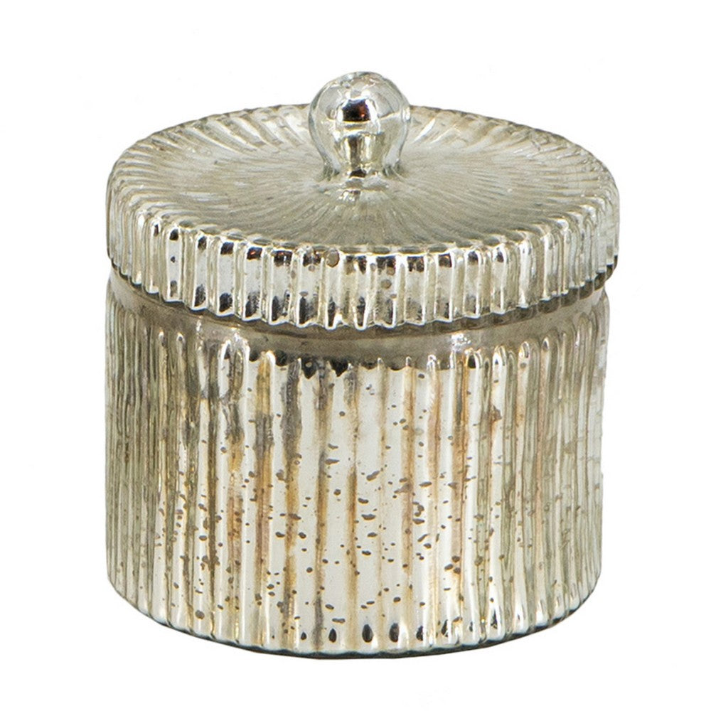 Lidded Scented Soy Wax Candle | Elegant Ribbed Glass Jar | Earl Gray