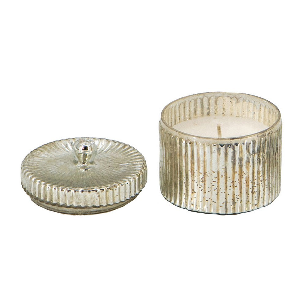 Lidded Scented Soy Wax Candle | Elegant Ribbed Glass Jar | Earl Gray