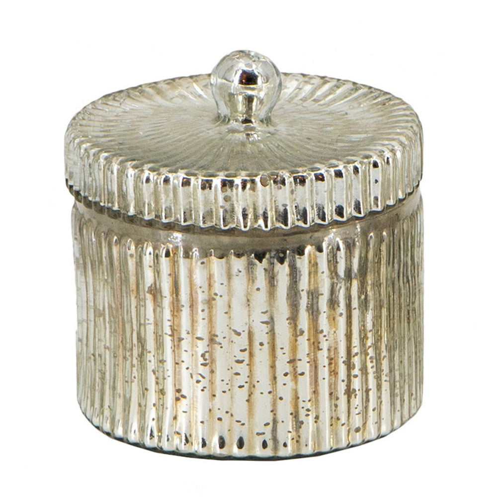 Lidded Scented Soy Wax Candle | Elegant Ribbed Glass Jar | Earl Gray