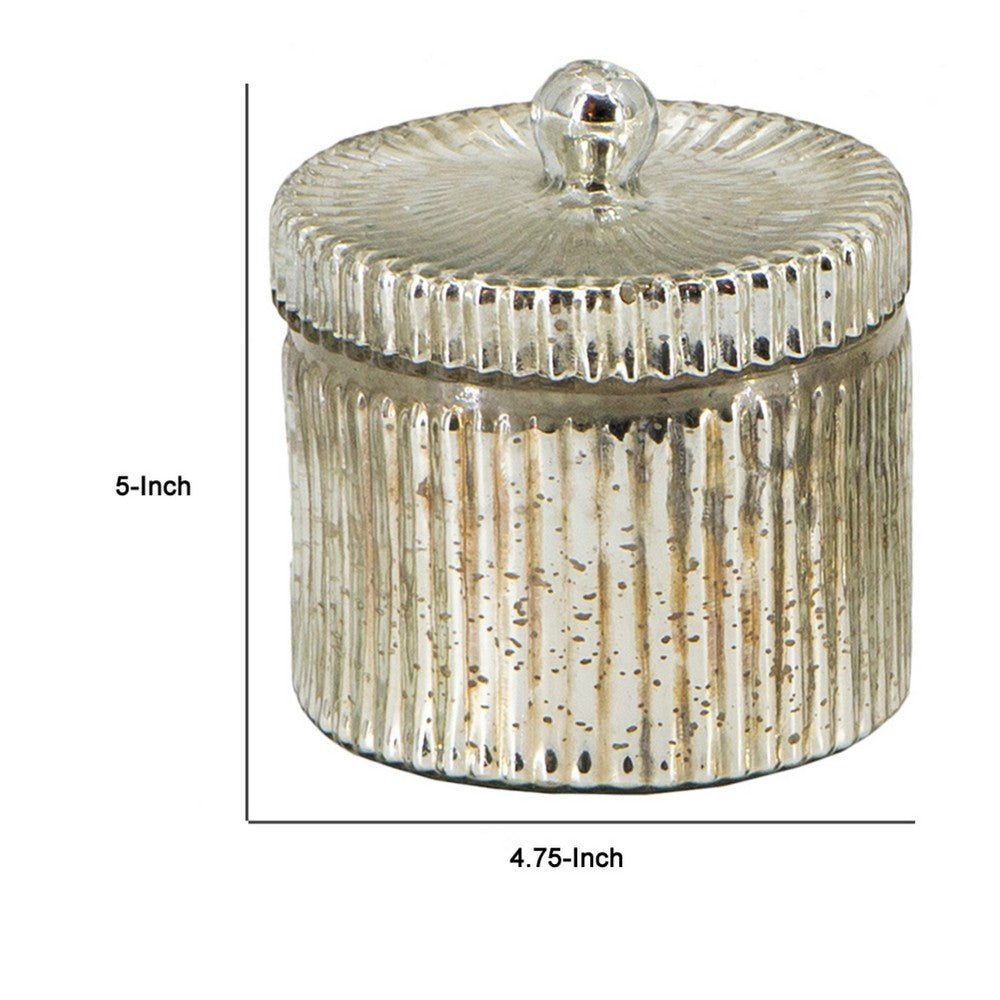 Lidded Scented Soy Wax Candle | Elegant Ribbed Glass Jar | Earl Gray
