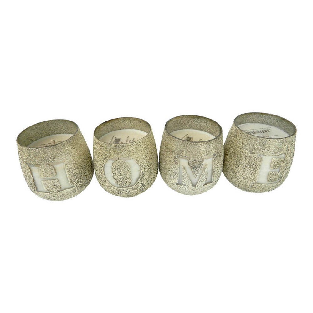 Set of 4 Scented Soy Wax Candles with Round Glass Holders | Earl Gray