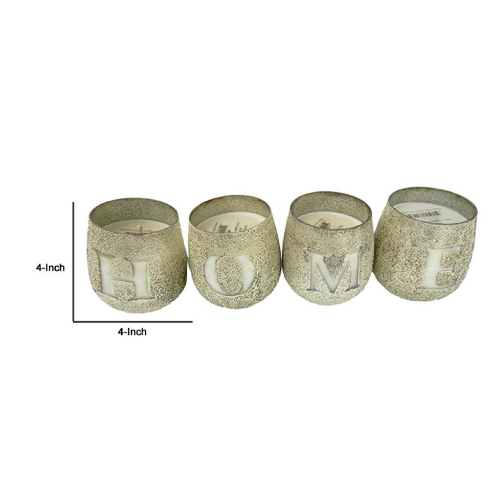 Set of 4 Scented Soy Wax Candles with Round Glass Holders | Earl Gray