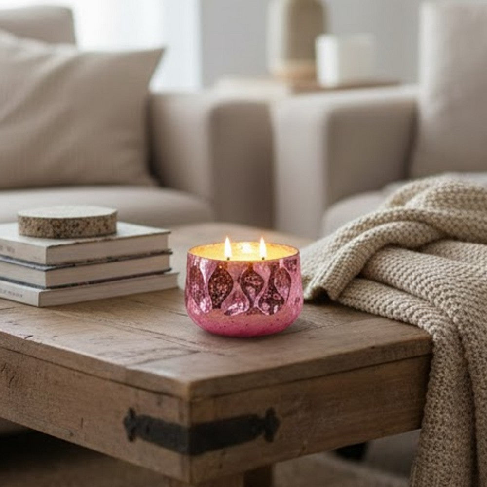 Myla Scented Soy Wax Candle | Round Glass Vessel | Luxe Rose Gold