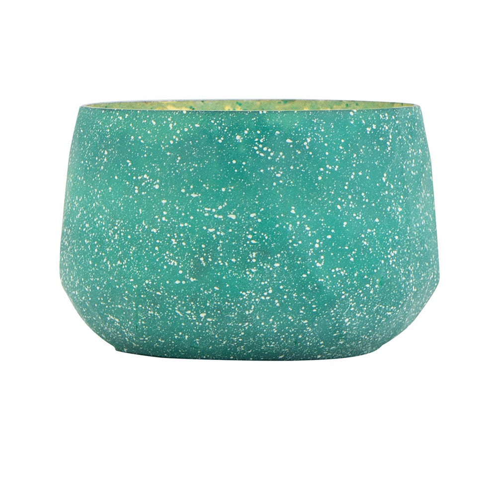Myla Scented Soy Wax Candle | Round Glass Vessel | Natural Teal Blue