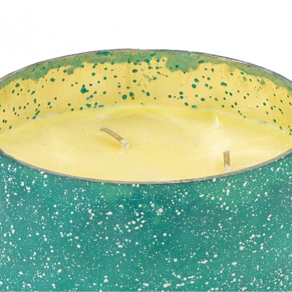 Myla Scented Soy Wax Candle | Round Glass Vessel | Natural Teal Blue