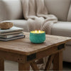 Myla Scented Soy Wax Candle | Round Glass Vessel | Natural Teal Blue