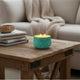Myla Scented Soy Wax Candle | Round Glass Vessel | Natural Teal Blue