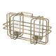 Decorative Candle Holder with Glass & Gold Open Geometric Frame