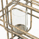 Decorative Candle Holder with Glass & Gold Open Geometric Frame