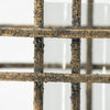 Decorative Candle Holder with Glass & Gold Open Geometric Frame