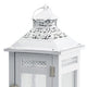 Decorative Lantern Set of 2 | Classic Cut Out Details & Glass Panels | White