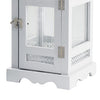 Decorative Lantern Set of 2 | Classic Cut Out Details & Glass Panels | White