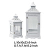 Decorative Lantern Set of 2 | Classic Cut Out Details & Glass Panels | White