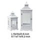 Decorative Lantern Set of 2 | Classic Cut Out Details & Glass Panels | White