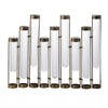 Glass Flower Vase with Separate Tubes & Bronze Metal Stand | 14" Accent