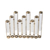 Glass Flower Vase with Separate Tubes & Bronze Metal Stand | 14" Accent