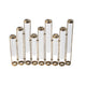 Glass Flower Vase with Separate Tubes & Bronze Metal Stand | 14" Accent
