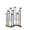 Glass Flower Vase with Separate Tubes & Bronze Metal Stand | 14" Accent