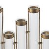 Glass Flower Vase with Separate Tubes & Bronze Metal Stand | 14" Accent