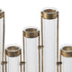 Glass Flower Vase with Separate Tubes & Bronze Metal Stand | 14" Accent