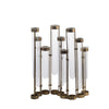 Glass Flower Vase with Separate Tubes & Bronze Metal Stand | 14" Accent