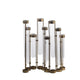 Glass Flower Vase with Separate Tubes & Bronze Metal Stand | 14" Accent