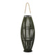 Prish Tall Lantern | Glass Insert | 33" Green Bamboo Frame | Hemp Rope