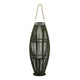 Prish Tall Lantern | Glass Insert | 33" Green Bamboo Frame | Hemp Rope