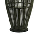 Prish Tall Lantern | Glass Insert | 33" Green Bamboo Frame | Hemp Rope