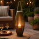 Prish Tall Lantern | Glass Insert | 33" Green Bamboo Frame | Hemp Rope