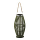 Prish Lantern | Glass Insert | 23" Green Bamboo Frame | Hemp Rope