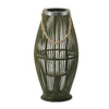 Prish Lantern | Glass Insert | 23" Green Bamboo Frame | Hemp Rope