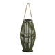 Prish Lantern | Glass Insert | 23" Green Bamboo Frame | Hemp Rope